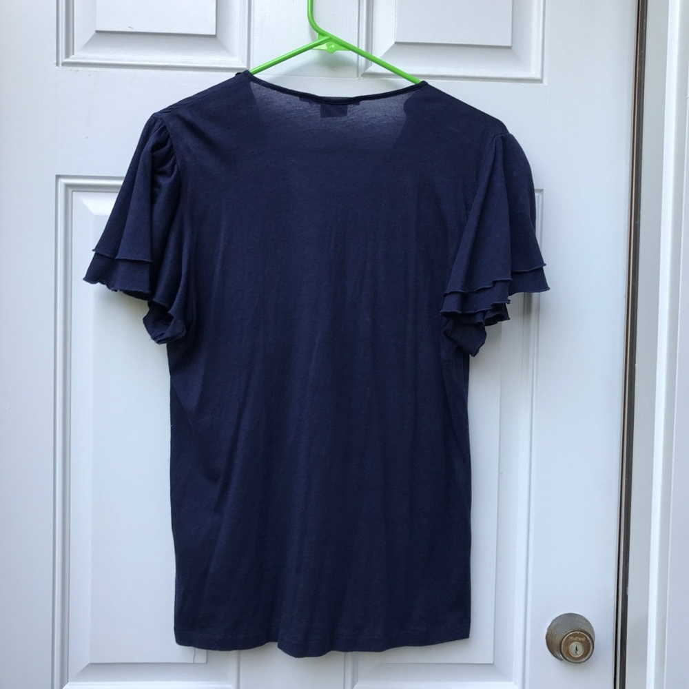 ⚡️RL Navy Ruffle Top - Picture 2 of 4